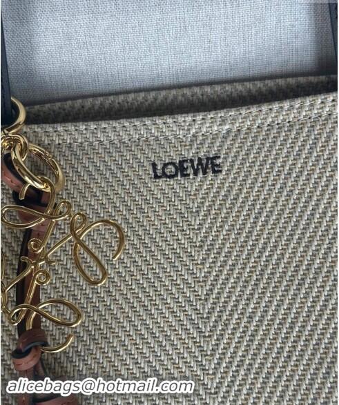 Top Grade Loewe Medium Puzzle Fold Tote Bag in Cotton Canvas L0059 (With Charm) 2024