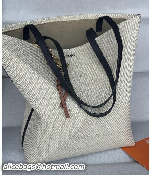 Top Grade Loewe Medium Puzzle Fold Tote Bag in Cotton Canvas L0059 (With Charm) 2024