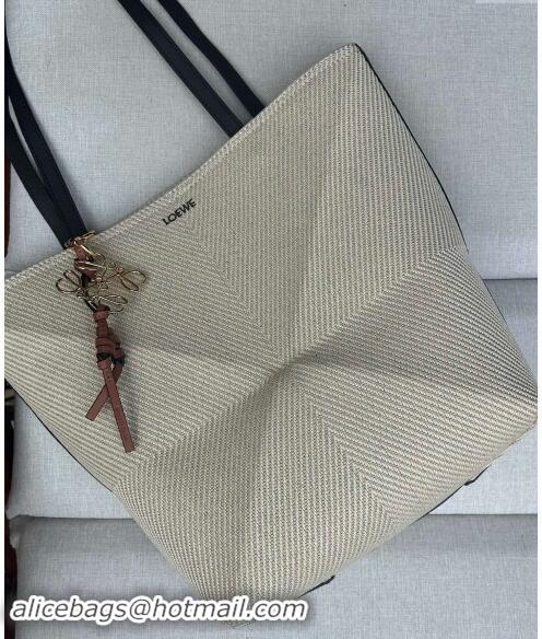 Top Grade Loewe Medium Puzzle Fold Tote Bag in Cotton Canvas L0059 (With Charm) 2024