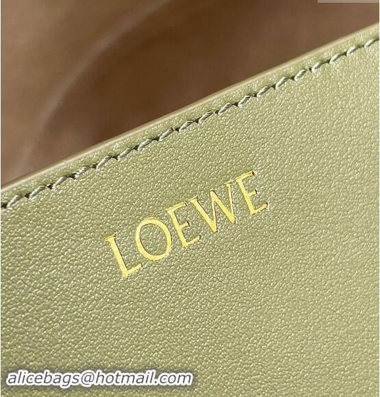 Most Popular Loewe Medium Puzzle Fold Tote Bag in patchwork calfskin L0059 Olive/Khaki Green 2024