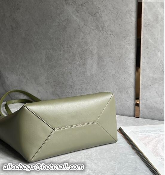 Most Popular Loewe Medium Puzzle Fold Tote Bag in patchwork calfskin L0059 Olive/Khaki Green 2024