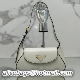 Buy Inexpensive Prada Small leather shoulder bag 1BD358 White 2024