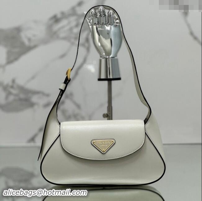 Buy Inexpensive Prada Small leather shoulder bag 1BD358 White 2024