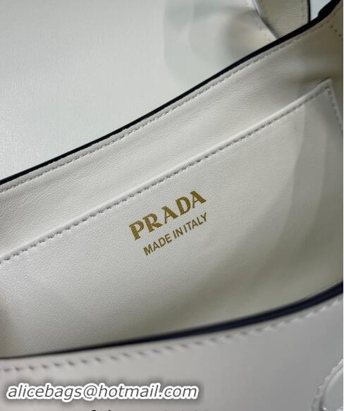 Buy Inexpensive Prada Small leather shoulder bag 1BD358 White 2024