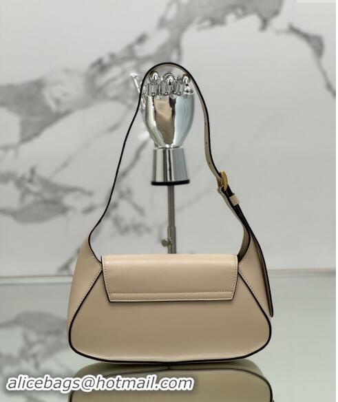 Famous Brand Prada Small leather shoulder bag 1BD358 Beige 2024