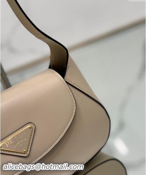 Famous Brand Prada Small leather shoulder bag 1BD358 Beige 2024