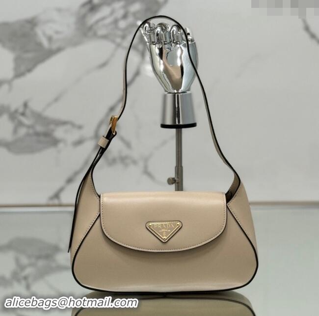 Famous Brand Prada Small leather shoulder bag 1BD358 Beige 2024