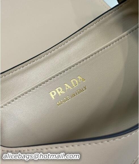 Famous Brand Prada Small leather shoulder bag 1BD358 Beige 2024