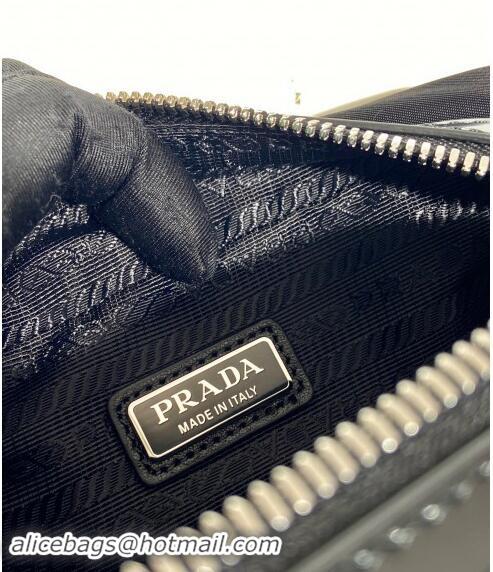 Best Price Prada Re-Nylon and brushed leather pouch 2NE063 Black 2024