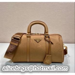 Discount Prada Re-Edition 1978 medium Re-Nylon and Saffiano Leather top-handle bag 1BB233 Cork Beige 2024