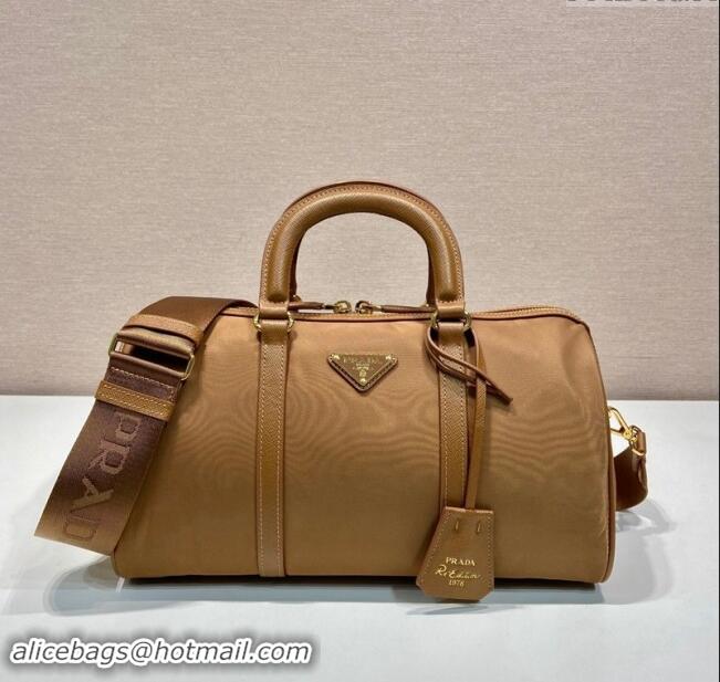 Discount Prada Re-Edition 1978 medium Re-Nylon and Saffiano Leather top-handle bag 1BB233 Cork Beige 2024