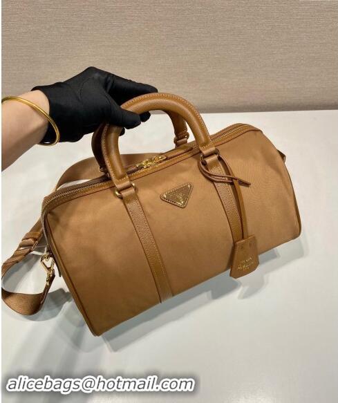 Discount Prada Re-Edition 1978 medium Re-Nylon and Saffiano Leather top-handle bag 1BB233 Cork Beige 2024