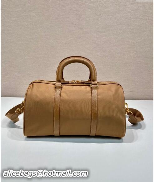 Discount Prada Re-Edition 1978 medium Re-Nylon and Saffiano Leather top-handle bag 1BB233 Cork Beige 2024