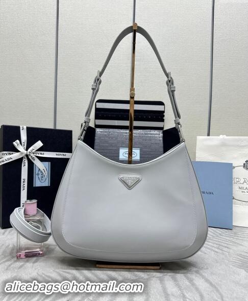 Top Grade Prada Cleo Brushed Leather Shoulder Bag 1BC156 Grey 2024