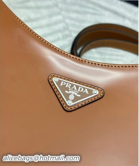 Top Quality Prada Cleo Brushed Leather Shoulder Bag 1BC156 Brown 2024