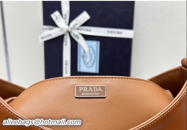 Top Quality Prada Cleo Brushed Leather Shoulder Bag 1BC156 Brown 2024