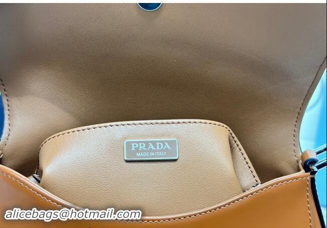 Top Grade Prada Cleo Brushed Leather Shoulder Bag 1BD303 Brown 2024