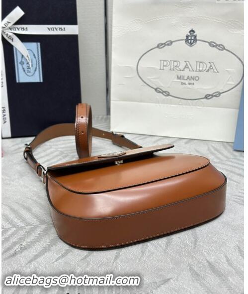 Top Grade Prada Cleo Brushed Leather Shoulder Bag 1BD303 Brown 2024