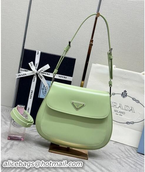 Top Grade Prada Cleo Brushed Leather Shoulder Bag 1BD303 Green 2024