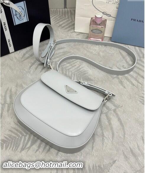 Pretty Style Prada Cleo Brushed Leather Shoulder Bag 1BD303 Light Grey 2024