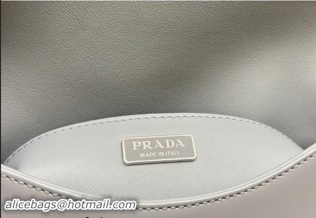 Pretty Style Prada Cleo Brushed Leather Shoulder Bag 1BD303 Light Grey 2024