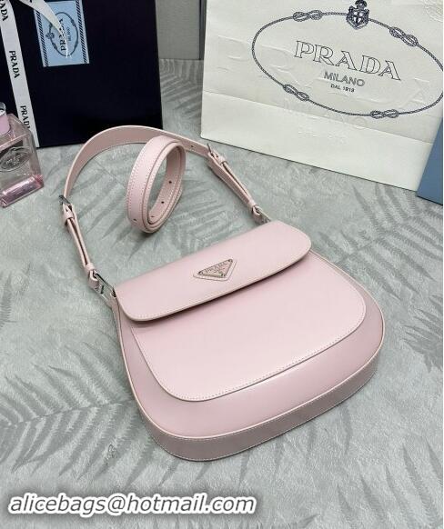 Low Cost Prada Cleo Brushed Leather Shoulder Bag 1BD303 Pink 2024