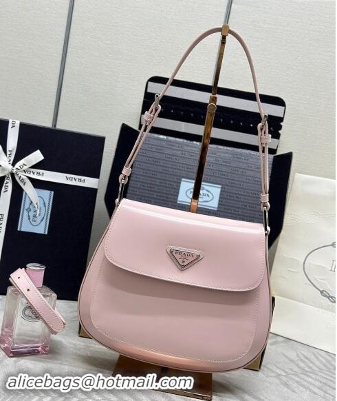 Low Cost Prada Cleo Brushed Leather Shoulder Bag 1BD303 Pink 2024