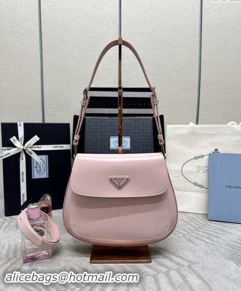 Low Cost Prada Cleo Brushed Leather Shoulder Bag 1BD303 Pink 2024