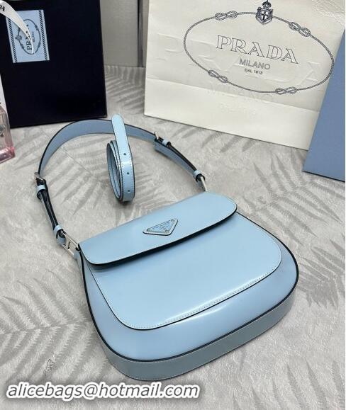 Buy Fashionable Prada Cleo Brushed Leather Shoulder Bag 1BD303 Blue 2024