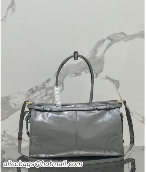 Trendy Design Prada Large leather handbag 1BA433 Grey 2024