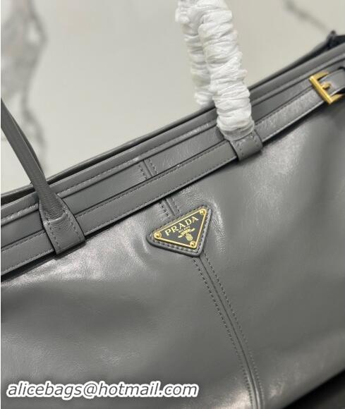 Trendy Design Prada Large leather handbag 1BA433 Grey 2024