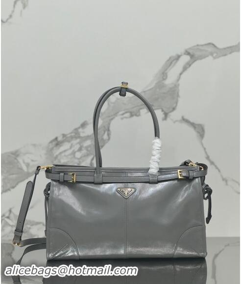 Trendy Design Prada Large leather handbag 1BA433 Grey 2024