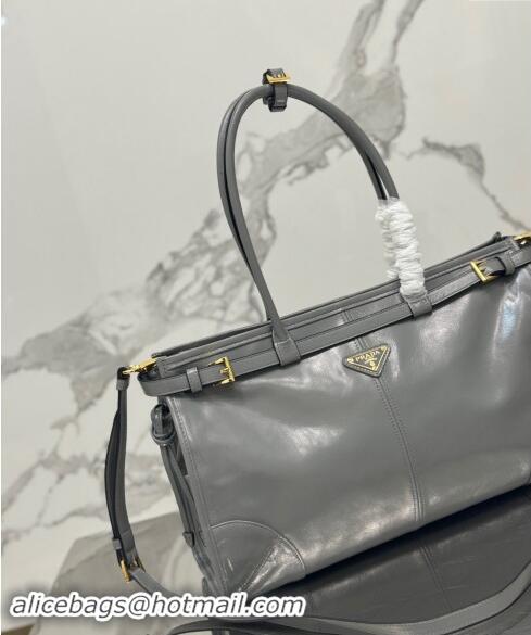 Trendy Design Prada Large leather handbag 1BA433 Grey 2024