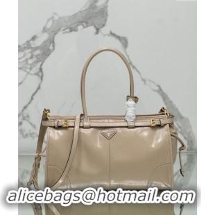 Top Quality Prada Large leather handbag 1BA433 Nude 2024