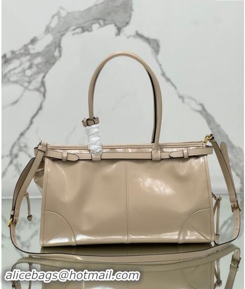 Top Quality Prada Large leather handbag 1BA433 Nude 2024