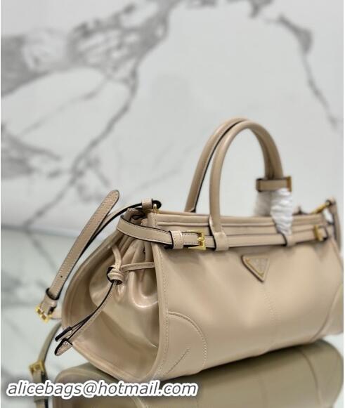 Good Taste Prada Medium shiny leather top handbag 1BA426 Nude 2024