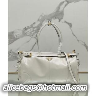 Promotional Prada Large leather handbag 1BA433 White 2024