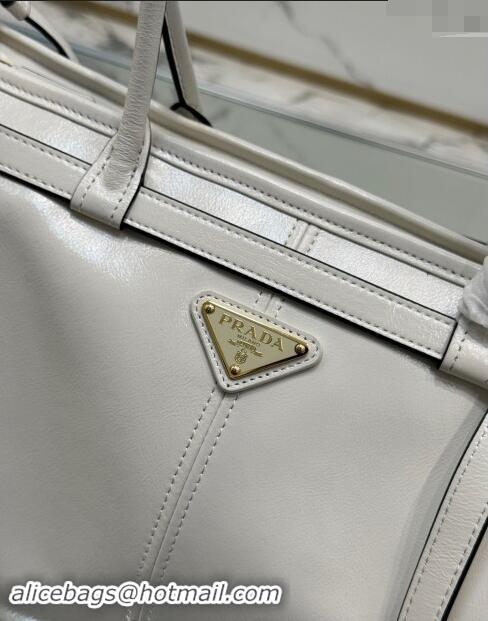 Promotional Prada Large leather handbag 1BA433 White 2024