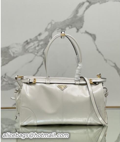 Promotional Prada Large leather handbag 1BA433 White 2024