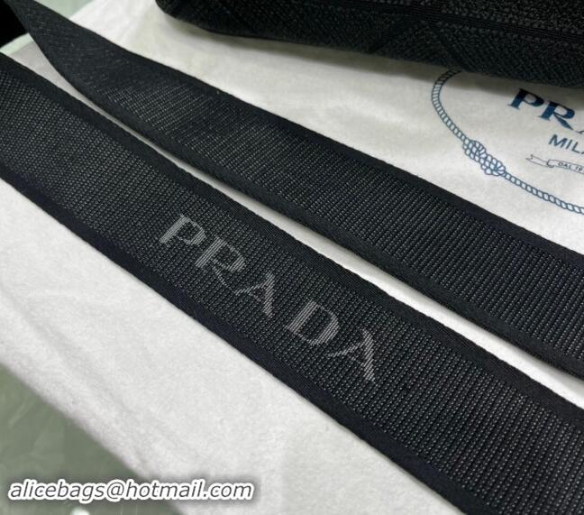 New Fashion Prada Quilted Cotton Canvas Tote bag 1BG439 Black 2024