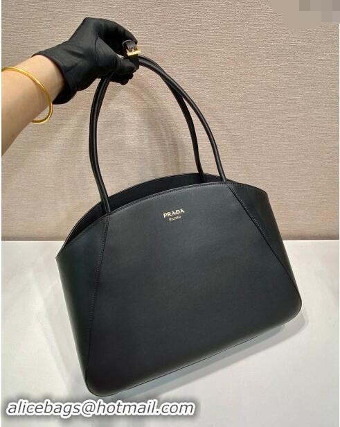 Luxury Classic Design Prada Large Leather Tote bag 1BG510 Black 2024