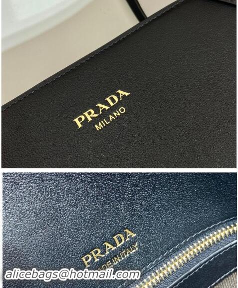 Luxury Classic Design Prada Large Leather Tote bag 1BG510 Black 2024