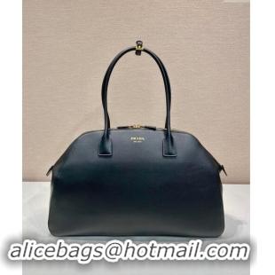 Well Crafted Prada Large Leather Tote bag with zipper closure 1BG506 Black 2024