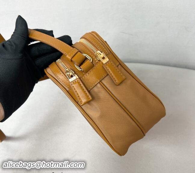 Market Sells Prada Re-Edition 1978 Re-Nylon and Saffiano leather mini shoulder bag 1BH218 Brown 2024