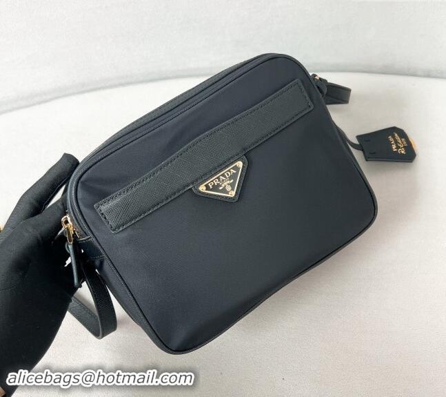 Best Price Prada Re-Edition 1978 Re-Nylon and Saffiano leather mini shoulder bag 1BH218 Black 2024