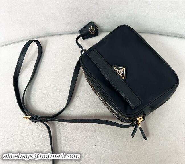 Best Price Prada Re-Edition 1978 Re-Nylon and Saffiano leather mini shoulder bag 1BH218 Black 2024