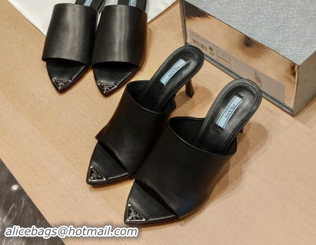 Purchase Prada Slides Sandals in Calf Leather Black 081054