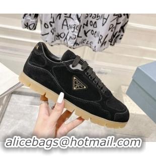 Purchase Prada Faded suede sneakers Black 81062