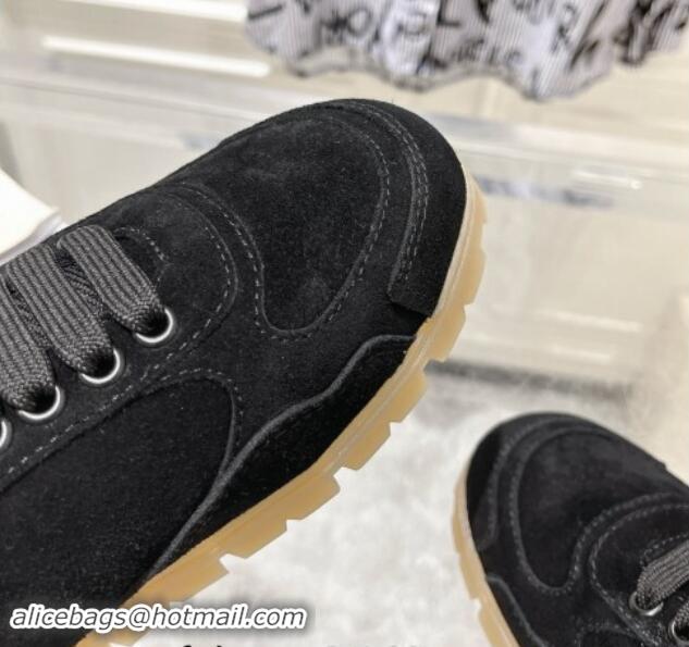 Purchase Prada Faded suede sneakers Black 81062