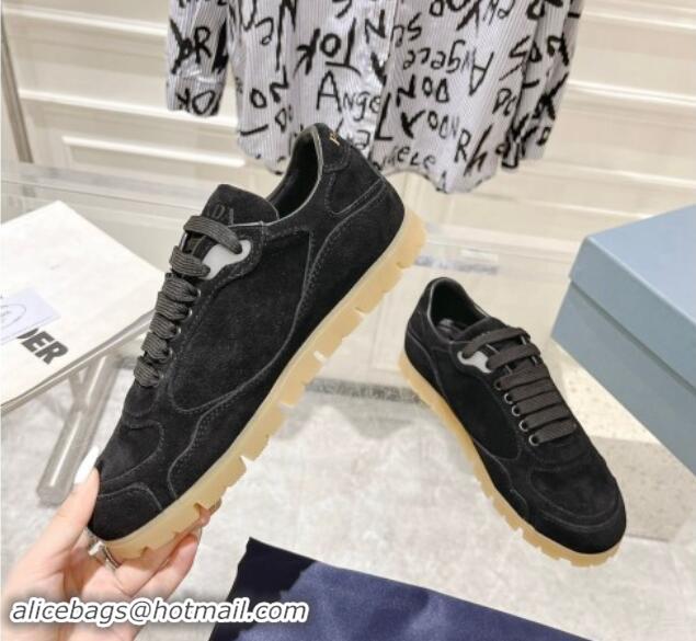 Purchase Prada Faded suede sneakers Black 81062